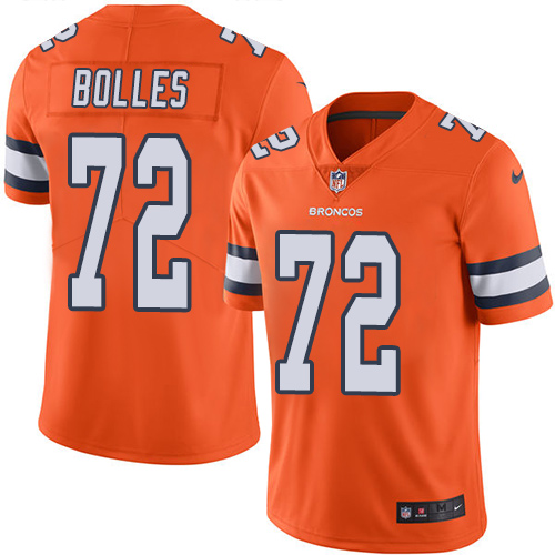 Nike Broncos #72 Garett Bolles Orange Men's Stitched NFL Limited Rush Jersey